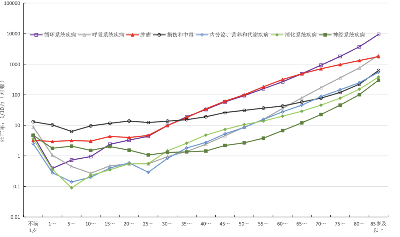 截屏2023-07-04 19.07.59|2020年分年龄、疾病别城市居民死亡率