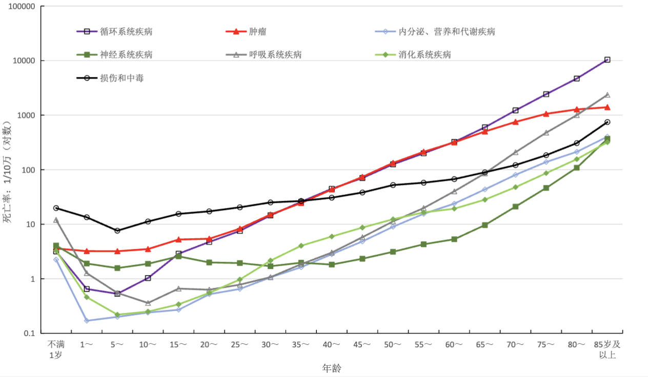 截屏2023-07-04 19.10.31|2020年分年龄、疾病别农村居民死亡率